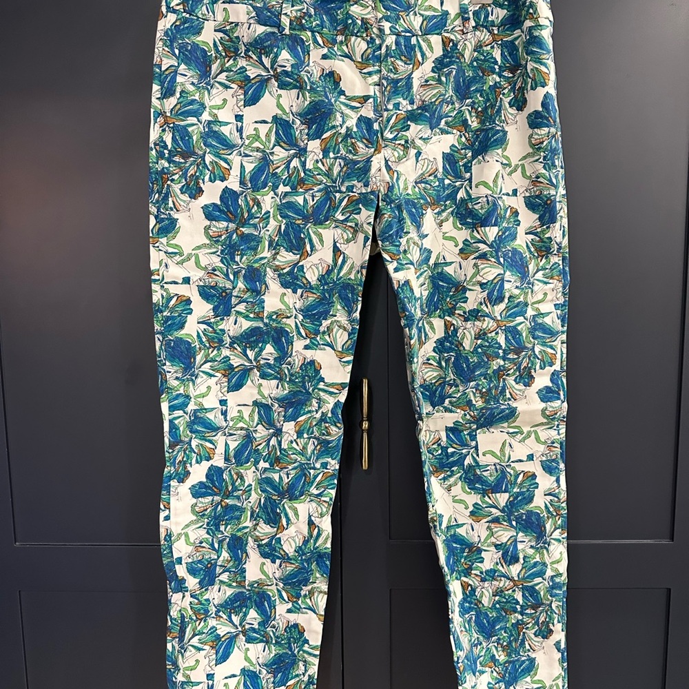 Club Monaco Blue and Green Floral Pants